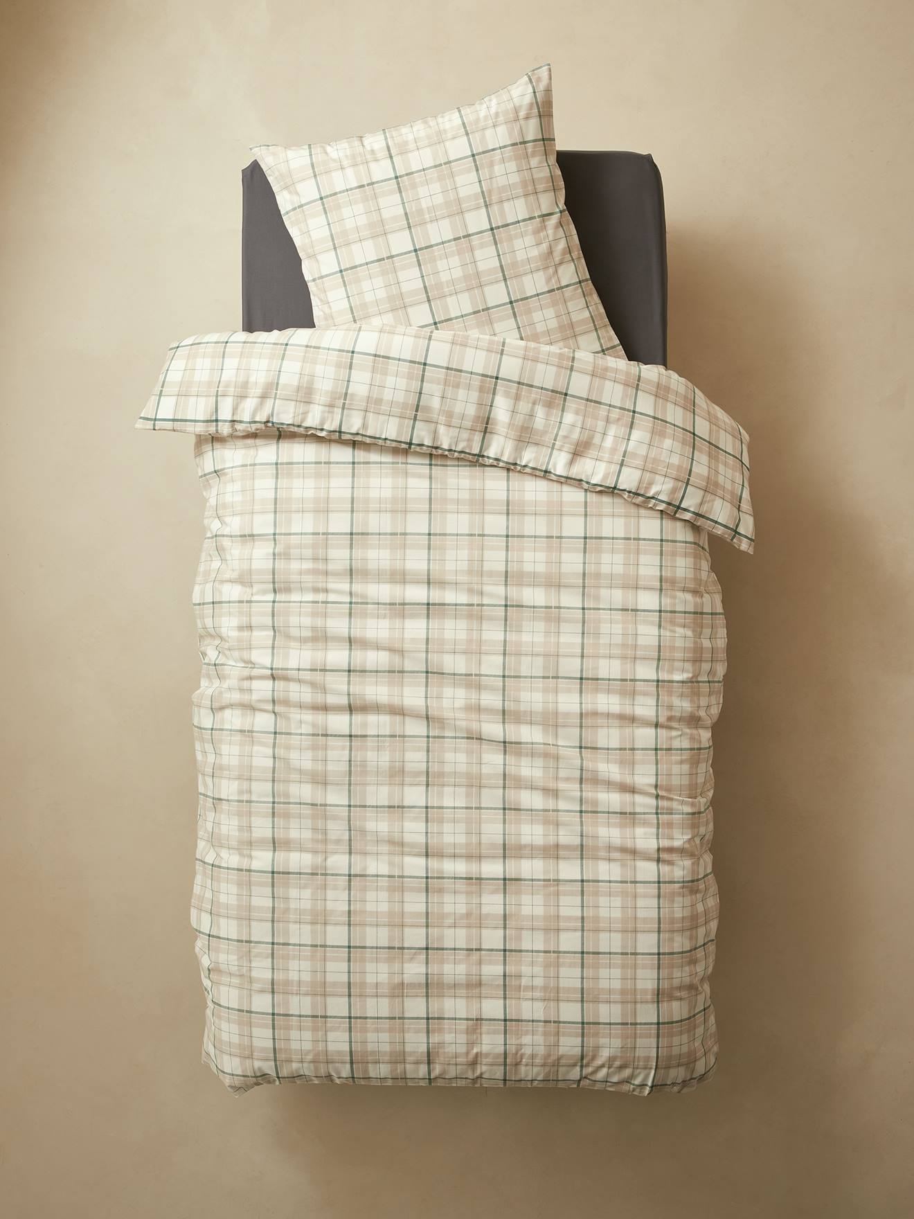 Parure housse de couette + taie d'oreiller enfant DANDY FOX beige