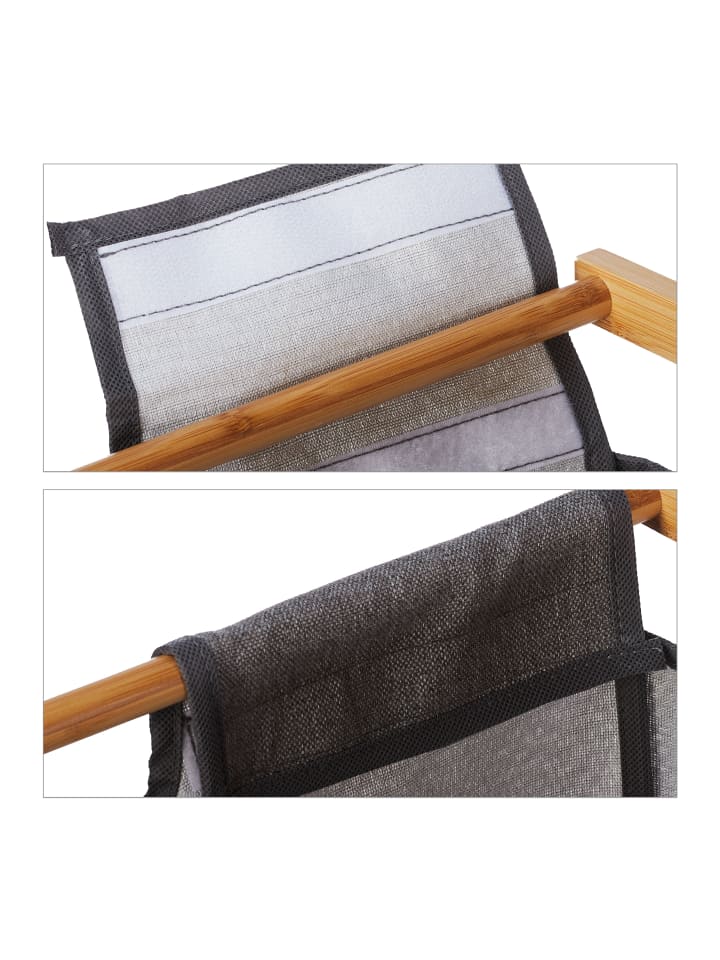 relaxdays Wäschekorb Regal in Natur/ Grau - (B)100 x (H)80 x (T)32 cm günstig kaufen onesize