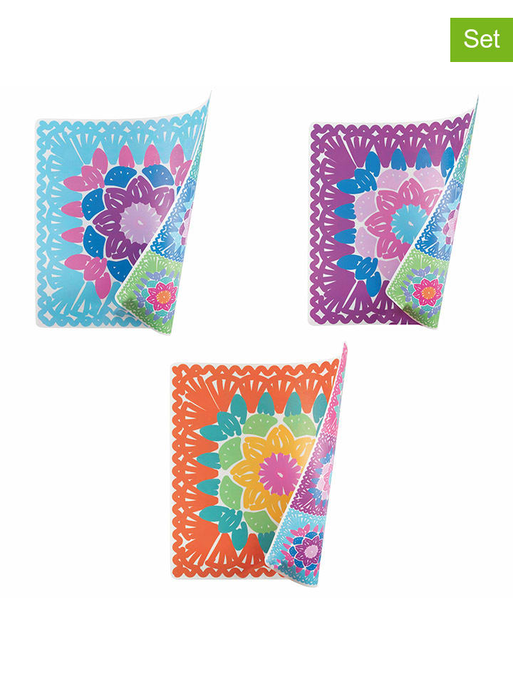 Villa d´Este 6er-Set: Tischsets in Hellblau/ Orange/ Lila - (L)37 x (B)37 cm günstig kaufen onesize