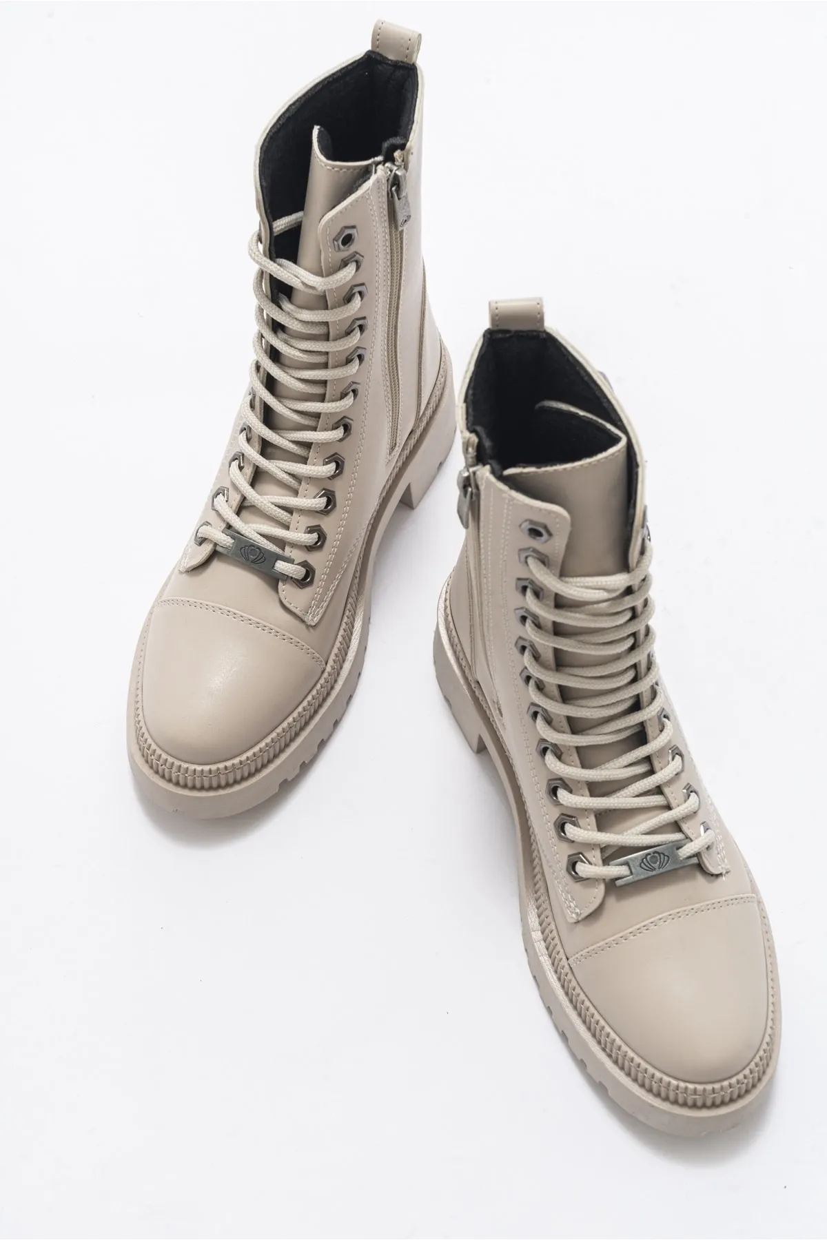 LuviShoes  Abide Beige Skin Damenstiefel