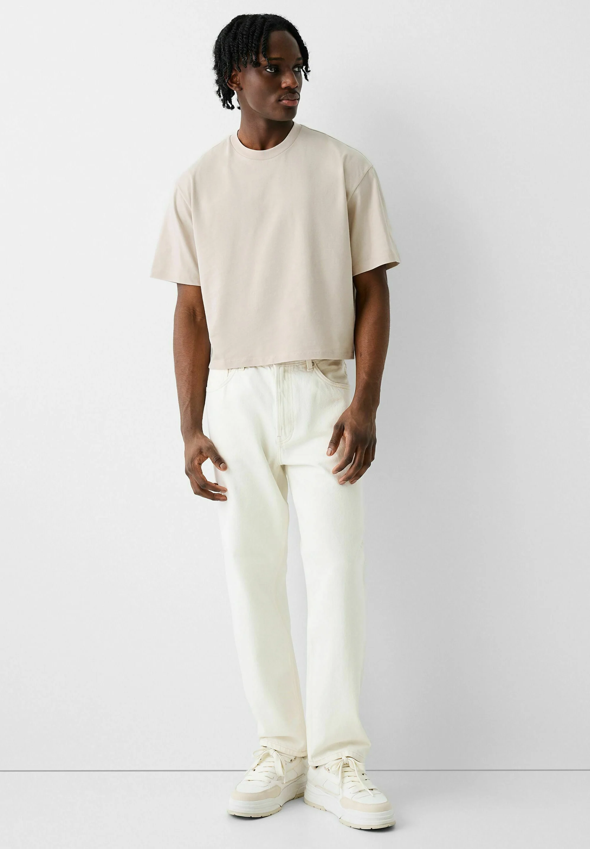 Bershka BOXY FIT MANGA CORTA - Camiseta básica