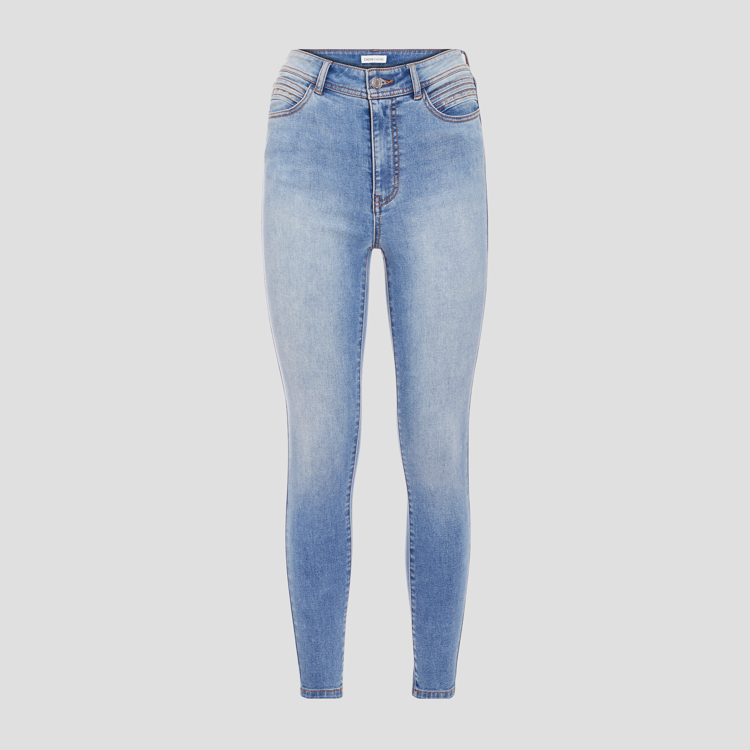 Jeans skinny détails cloutés denim double stone femme | Cache Cache