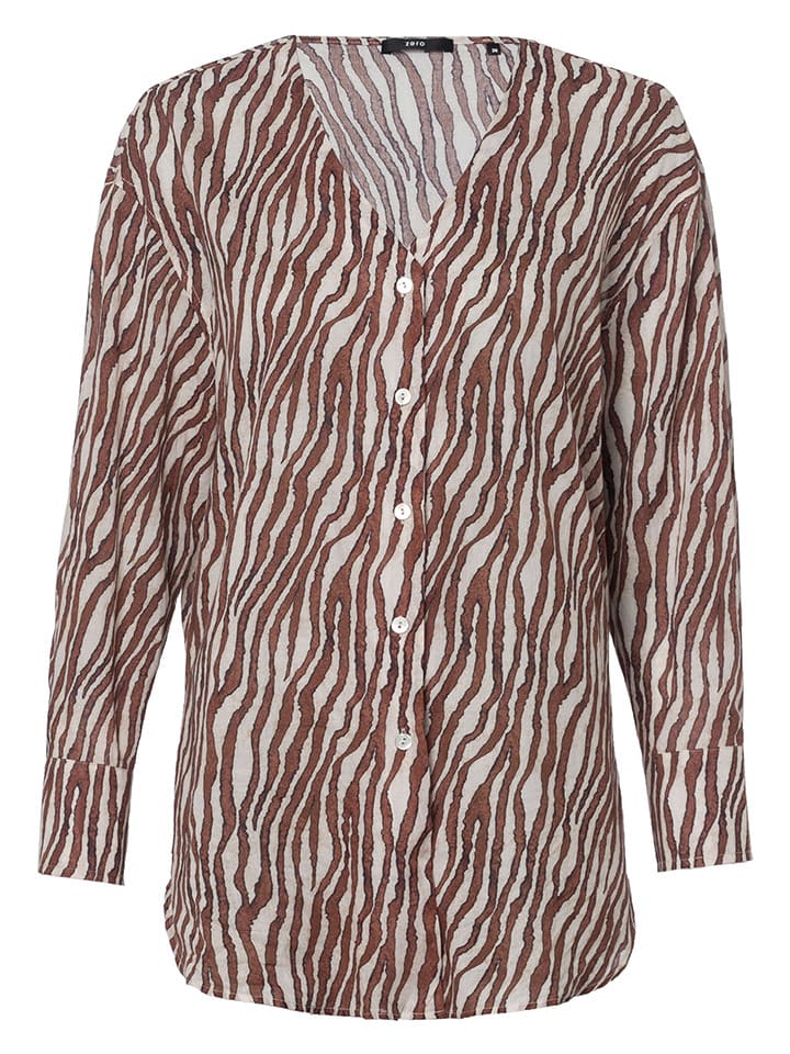 Zero Bluse in Braun/ Beige günstig kaufen