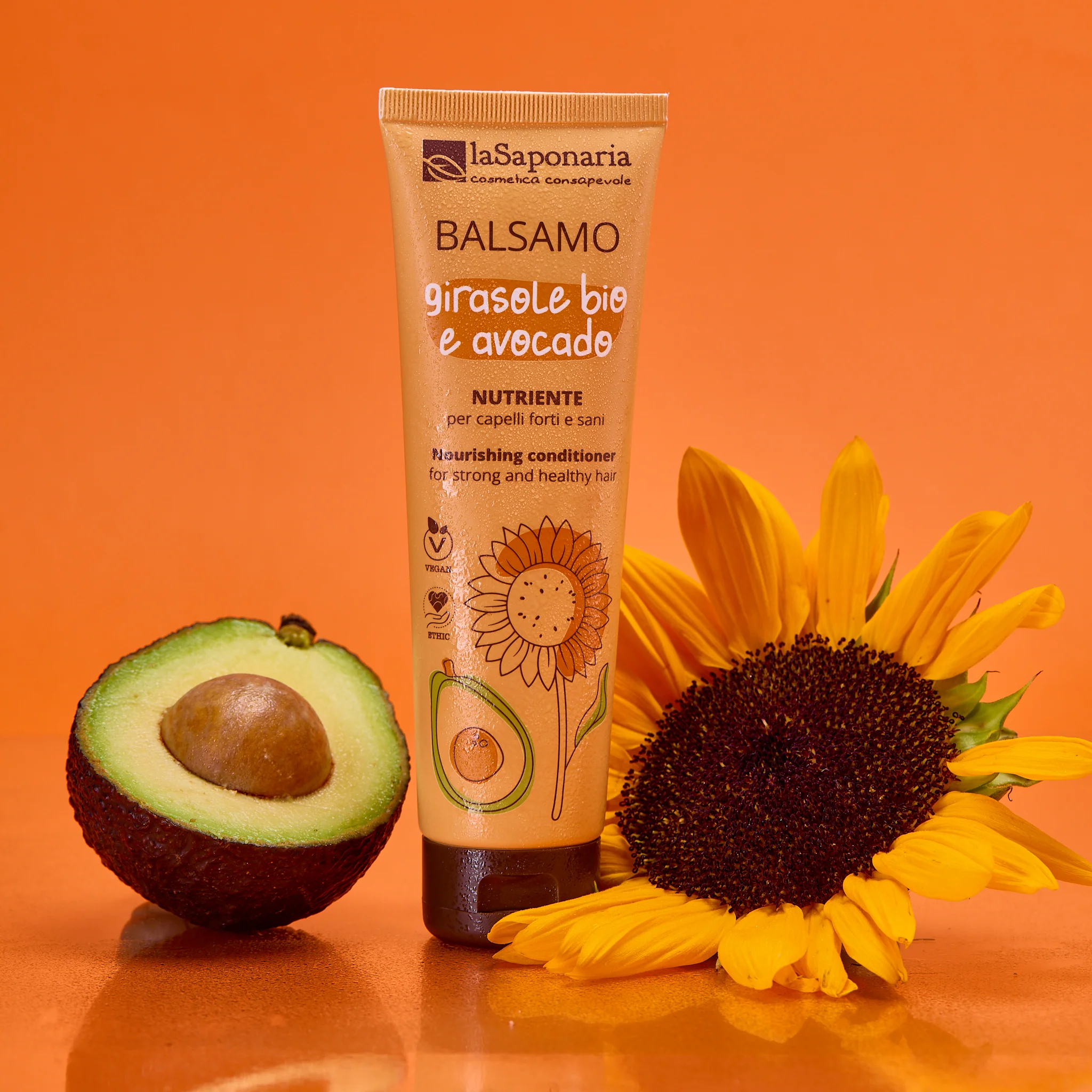 Voedende conditioner voor haar en hoofdhuid - Biologische zonnebloem en avocado - Voedende haarconditioner