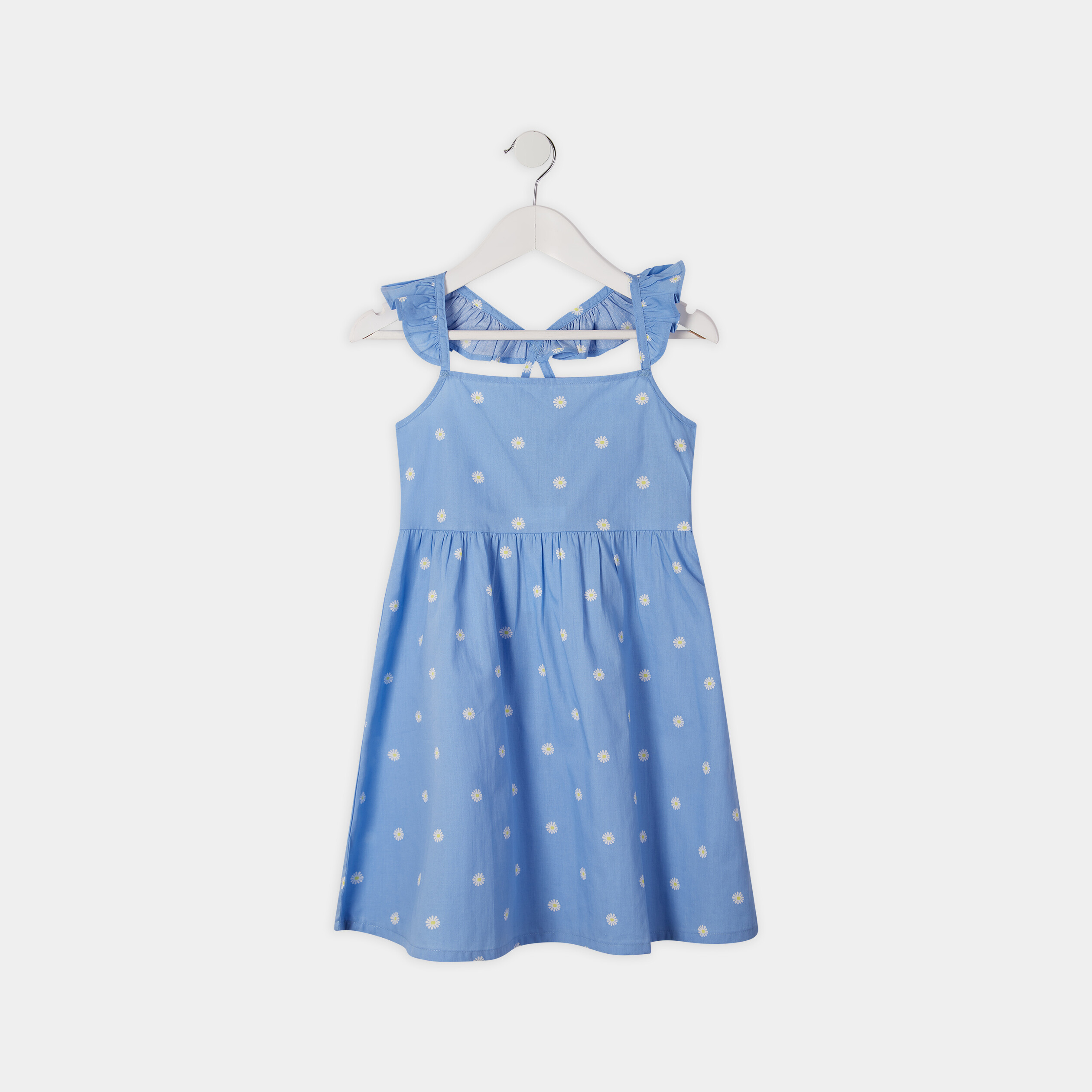 Robe évasée à bretelles croisées bleu fille | La Halle