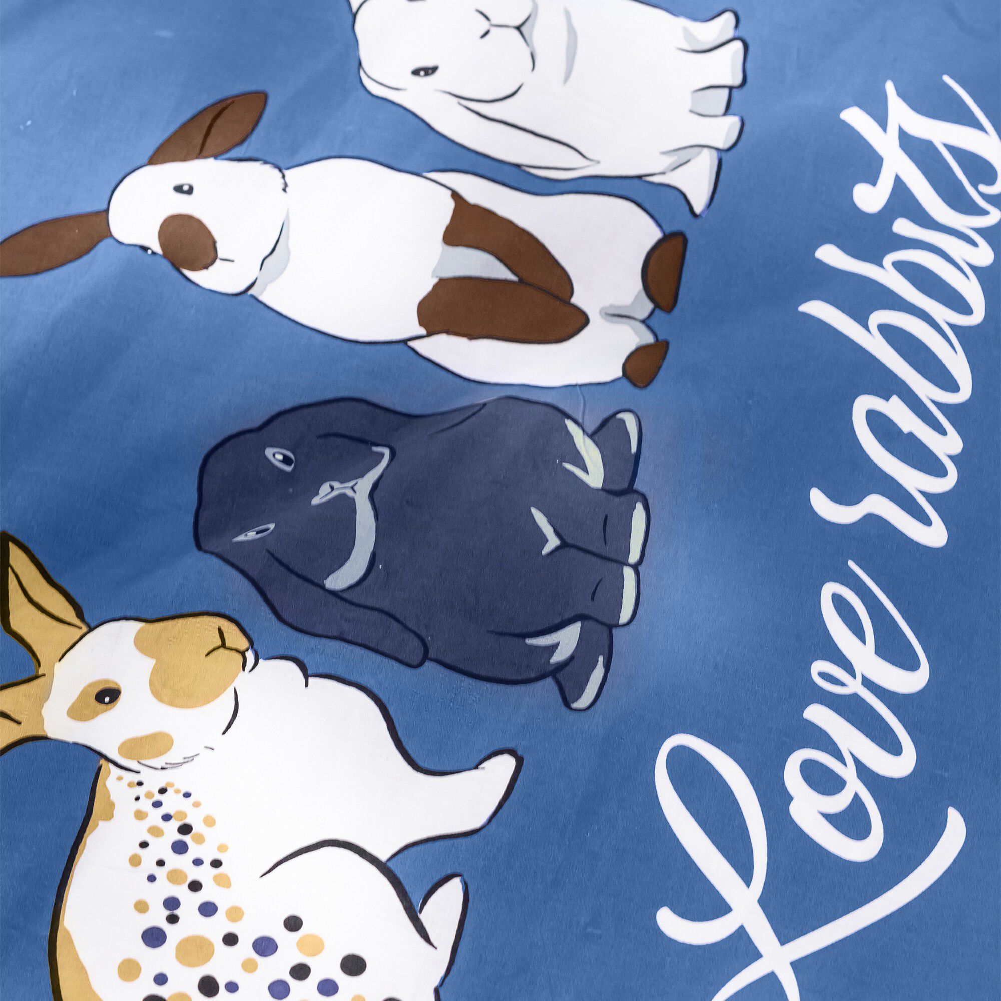 Linge de lit Rabbit en coton imprimé lapins