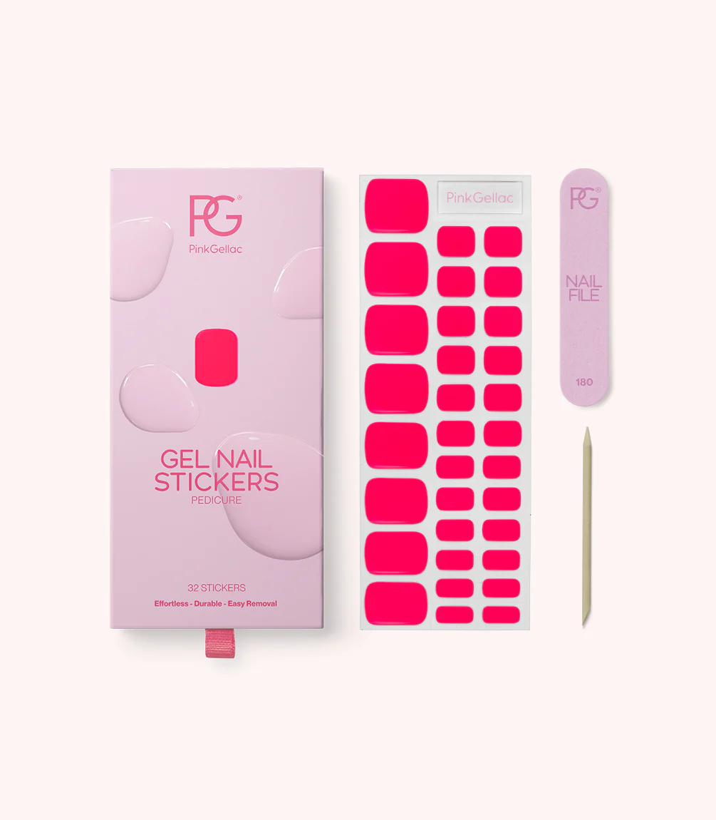 161 Ibiza Pink Pedikűr Zselés Körömmatrica