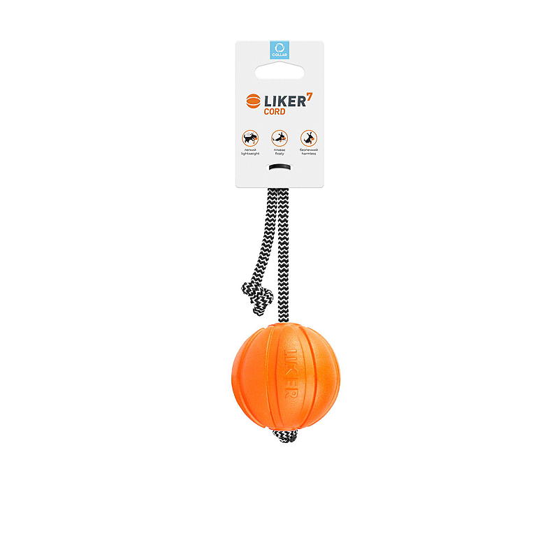 Hundeleke ball m/snor ø 7 cm
