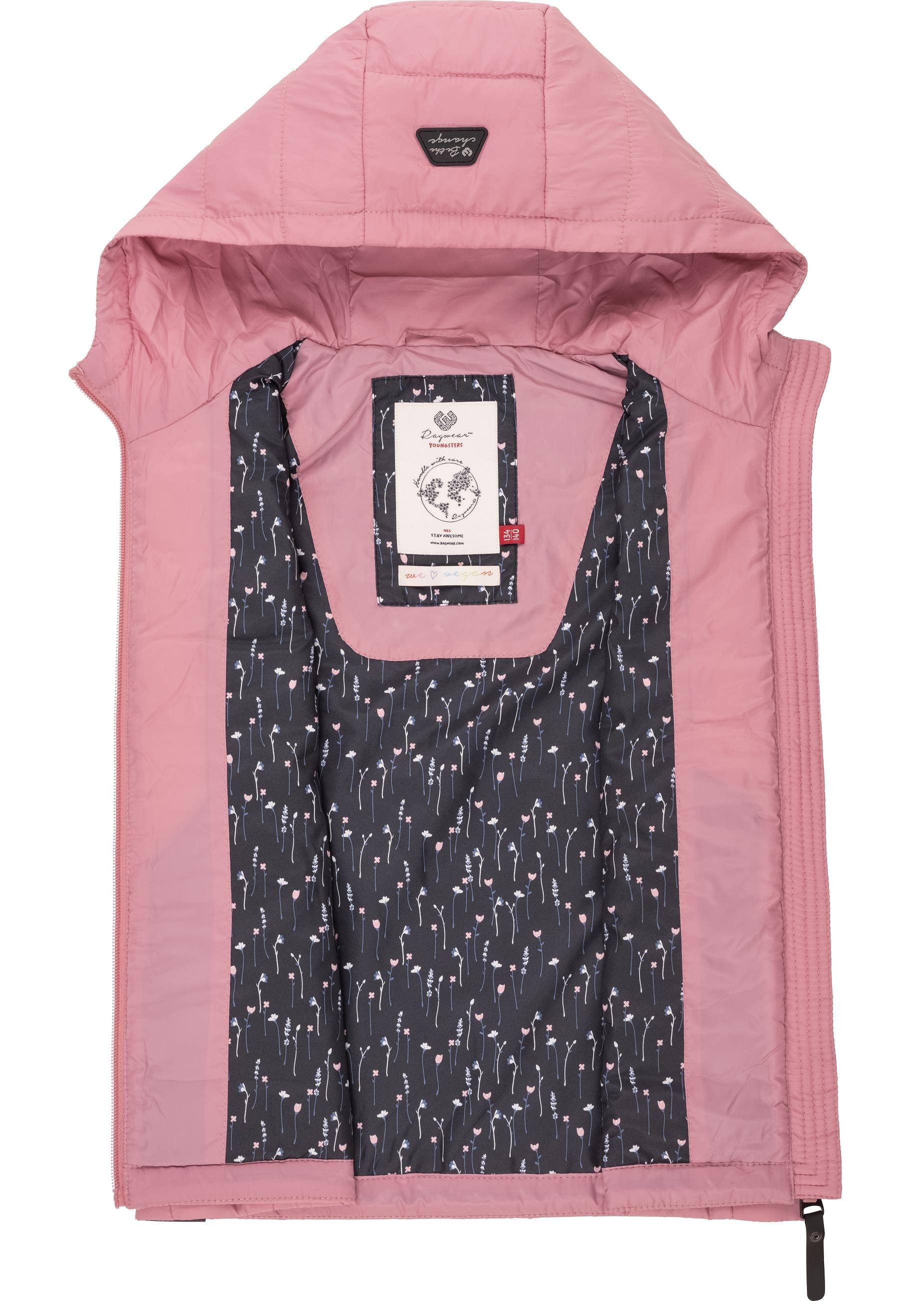 Ragwear Steppweste Seema sportliche Outdoor-Weste mit Kapuze