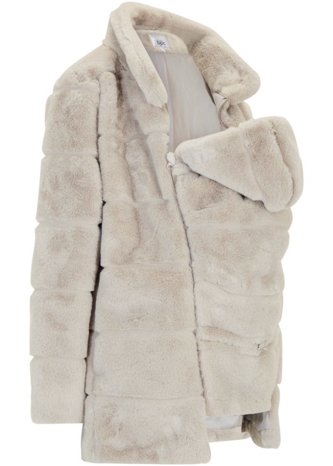Gesteppt-Fellimitat Umstandsjacke / Tragejacke