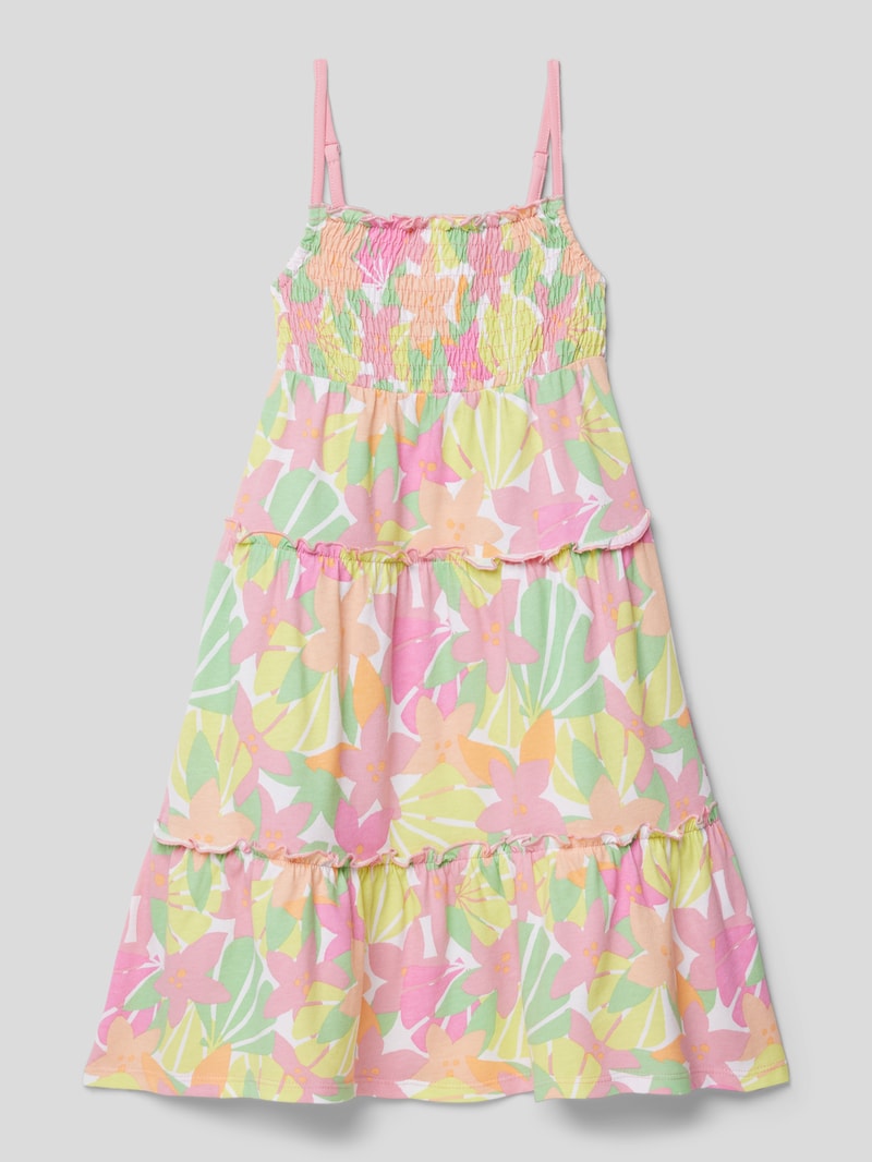 Kleid aus Baumwolle mit Allover-Muster in offwhite
