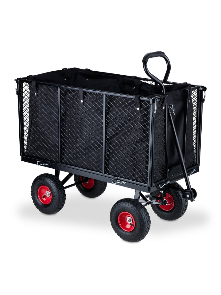 relaxdays Handwagen in Schwarz günstig kaufen onesize