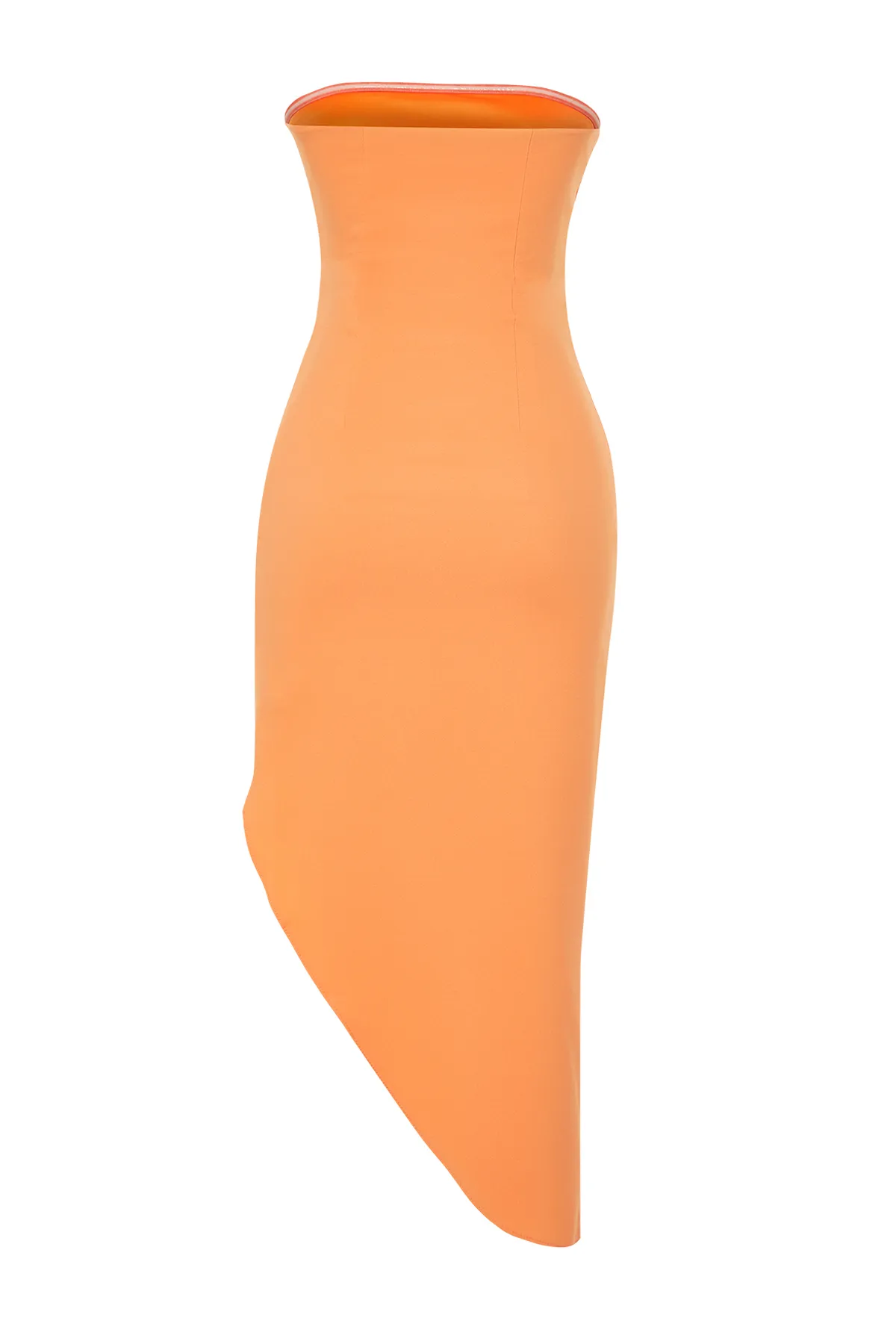 Trendyol Collection  Orangefarbenes, figurbetontes, gewebtes, elegantes Abendkleid TPRSS24EL00097