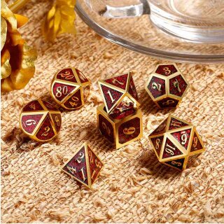 Metal & Enamel Dice Set Fireflies  (7)