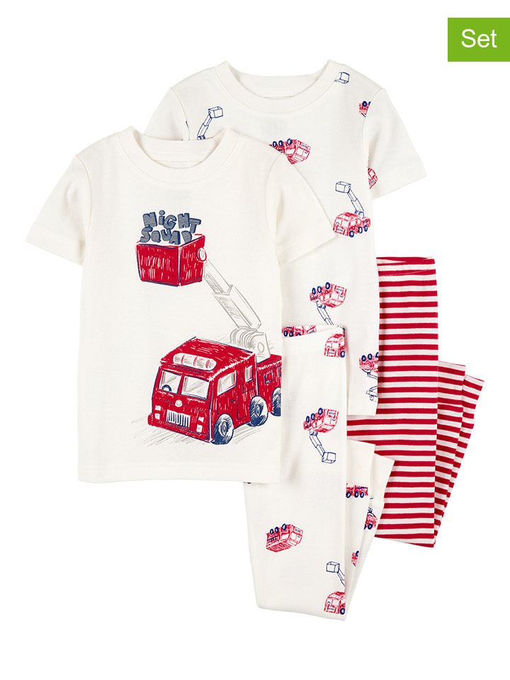 carter's 2er-Set: Pyjamas in Weiß/ Rot günstig kaufen