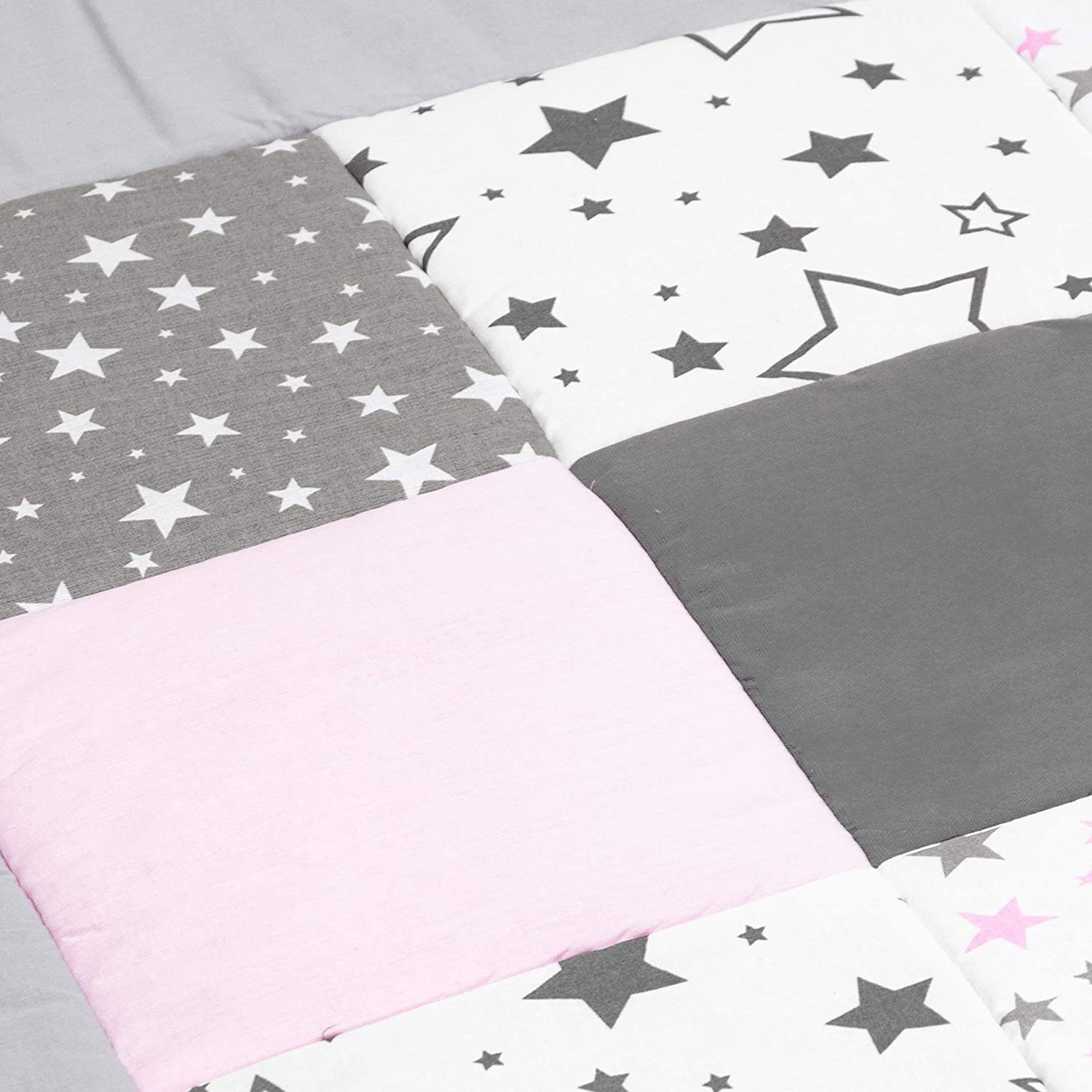 Krabbeldecke (Made in EU) Patchworkdecke, Patchwork: Spieldecke, Laufgittereinlage, Decke, Kuscheldecke, Spielmatte, Matte, Krabbelmatte, als Geschenk für Baby, Kinder, Erstausstattung M059, Amilian
