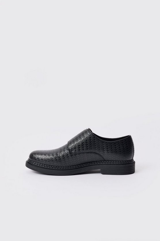 Schwarze PU-Loafer mit Riemchen