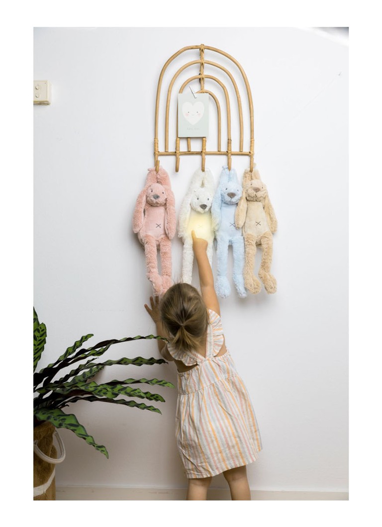 Peluche musicale Richie le lapin cheval joyeux avec veilleuse, 34 cm