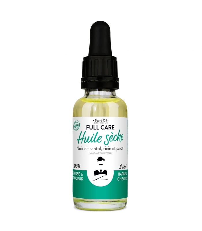 MONSIEUR BARBIER-FULL CARE BIO-Huile Sèche Bio 2-en-1 Barbe et Cheveux