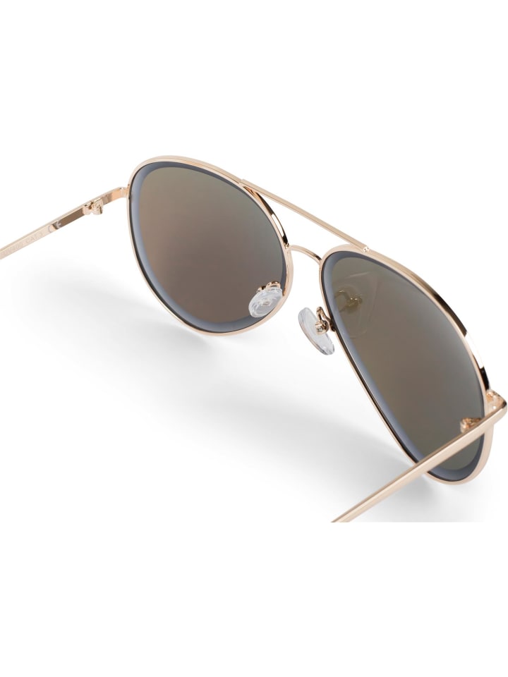 styleBREAKER Piloten Sonnenbrille in Gold / Blau verspiegelt günstig kaufen onesize