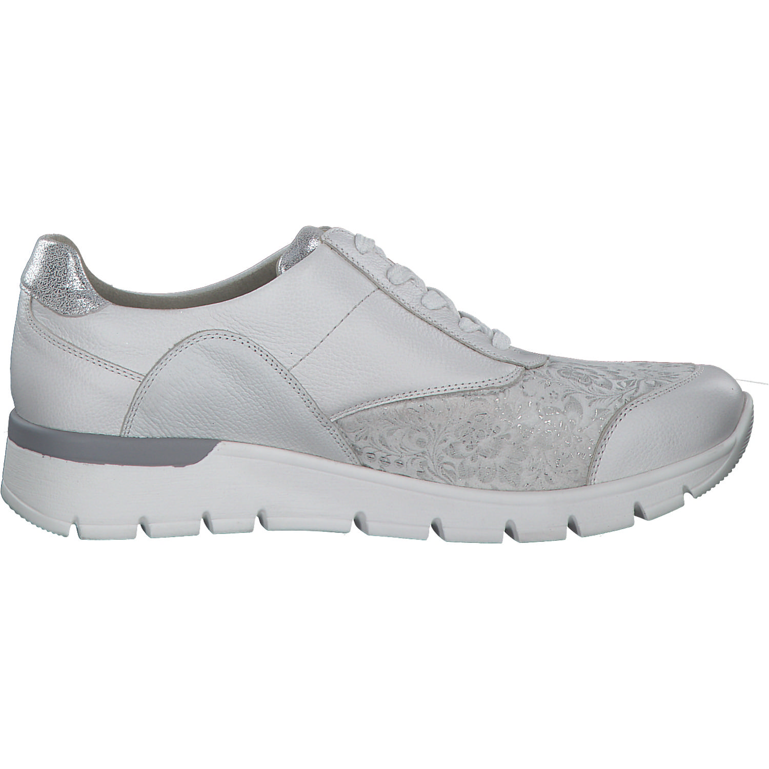 Waldläufer Ramona 626K02, Schnürschuhe, Damen, WEISS WEISS SILBER