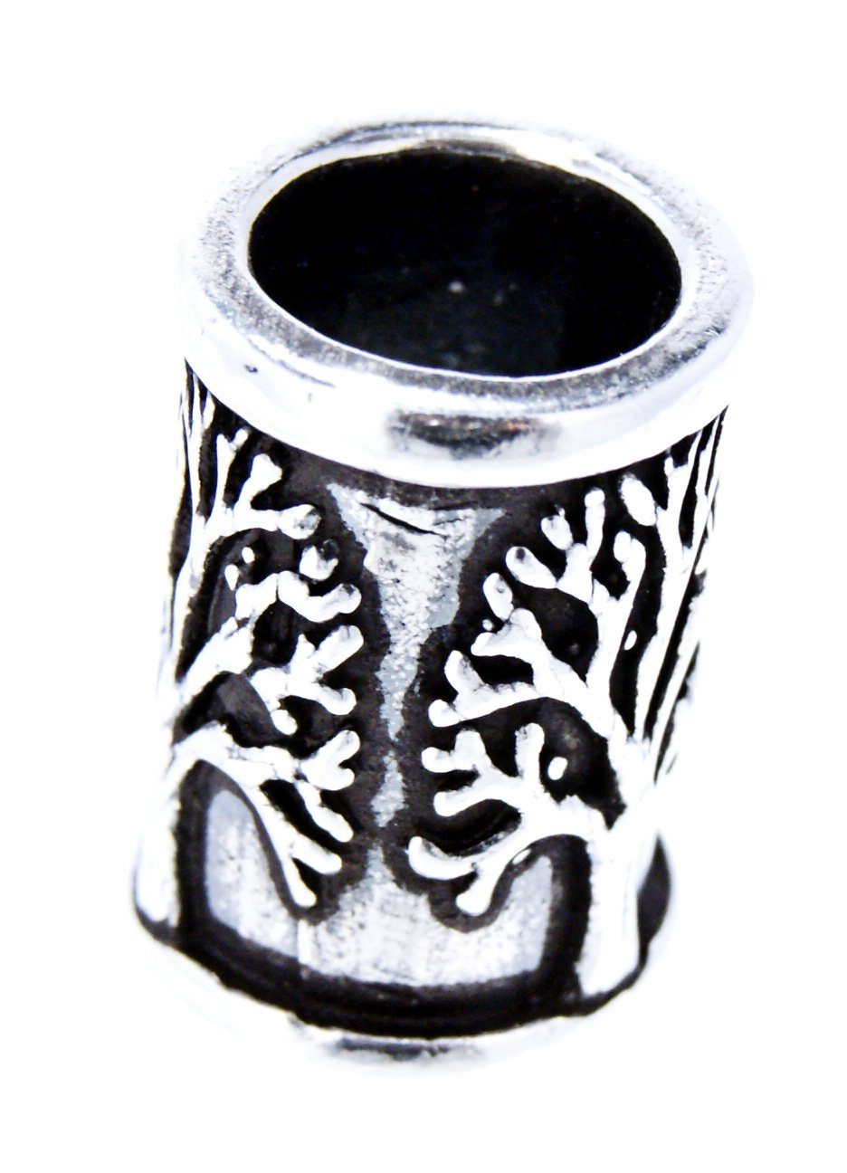 Kiss of Leather Bartstyling-Set Bartperle Lebensbaum Silber 925 Haarschmuck Wikinger Bartschmuck
