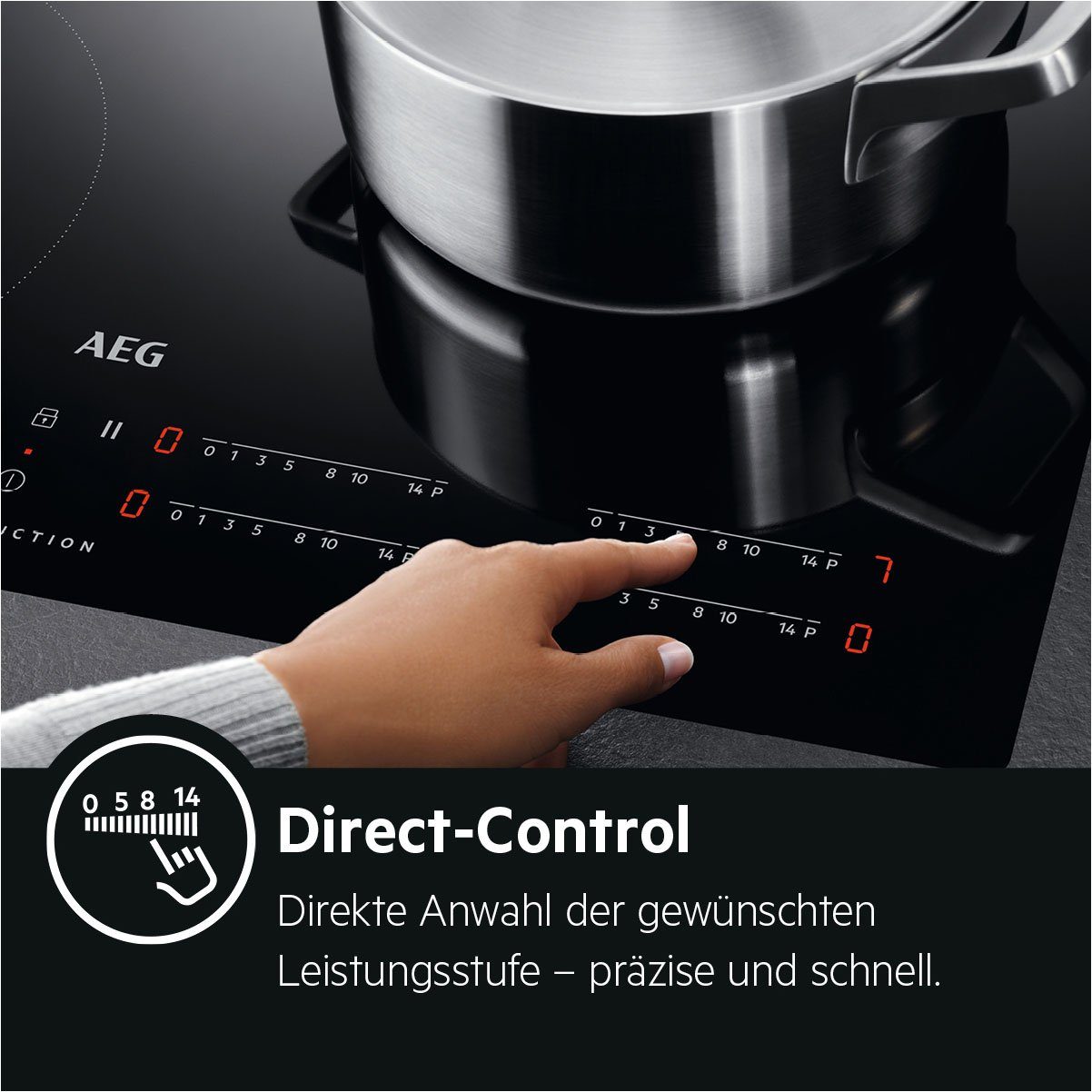 AEG Induktions-Kochfeld IAE84411XB, SenseBoil - Überkochschutz