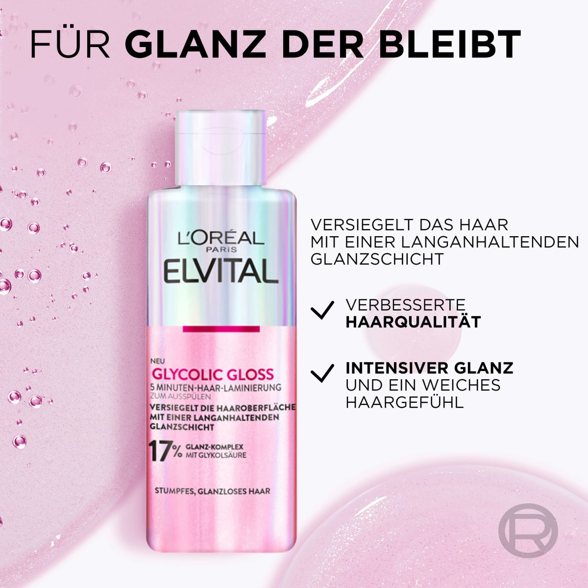 Haarkur Glycolic Gloss, 5 Minuten Haar-Laminierung, 200 ml