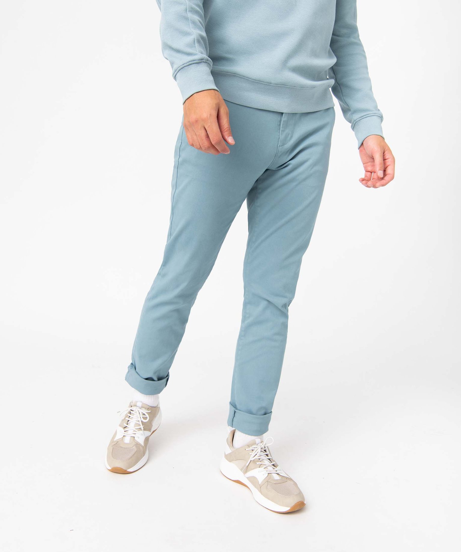 Pantalon chino en coton stretch homme bleu | GEMO