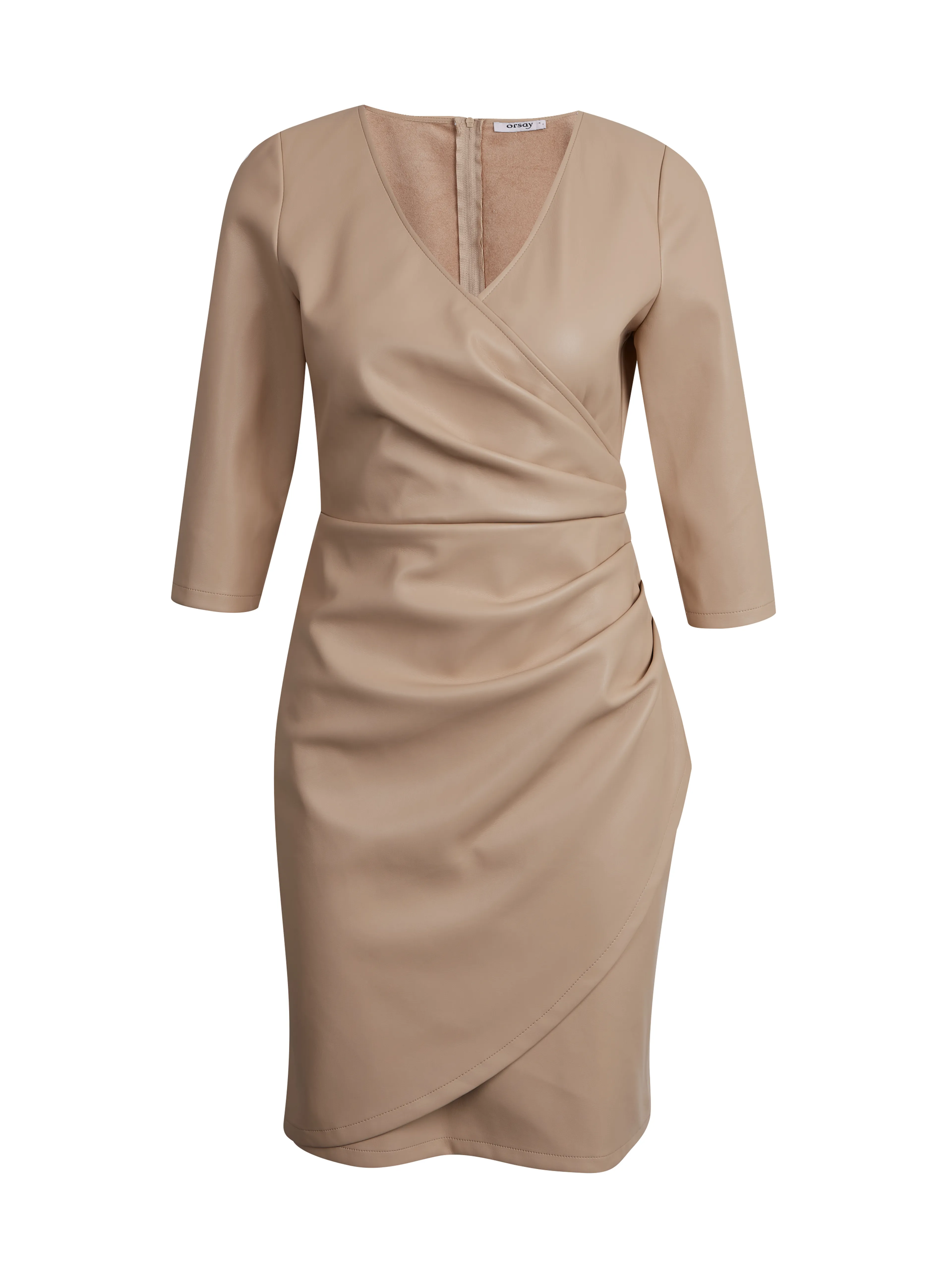 Beigefarbenes Damen-Kunstlederkleid ORSAY