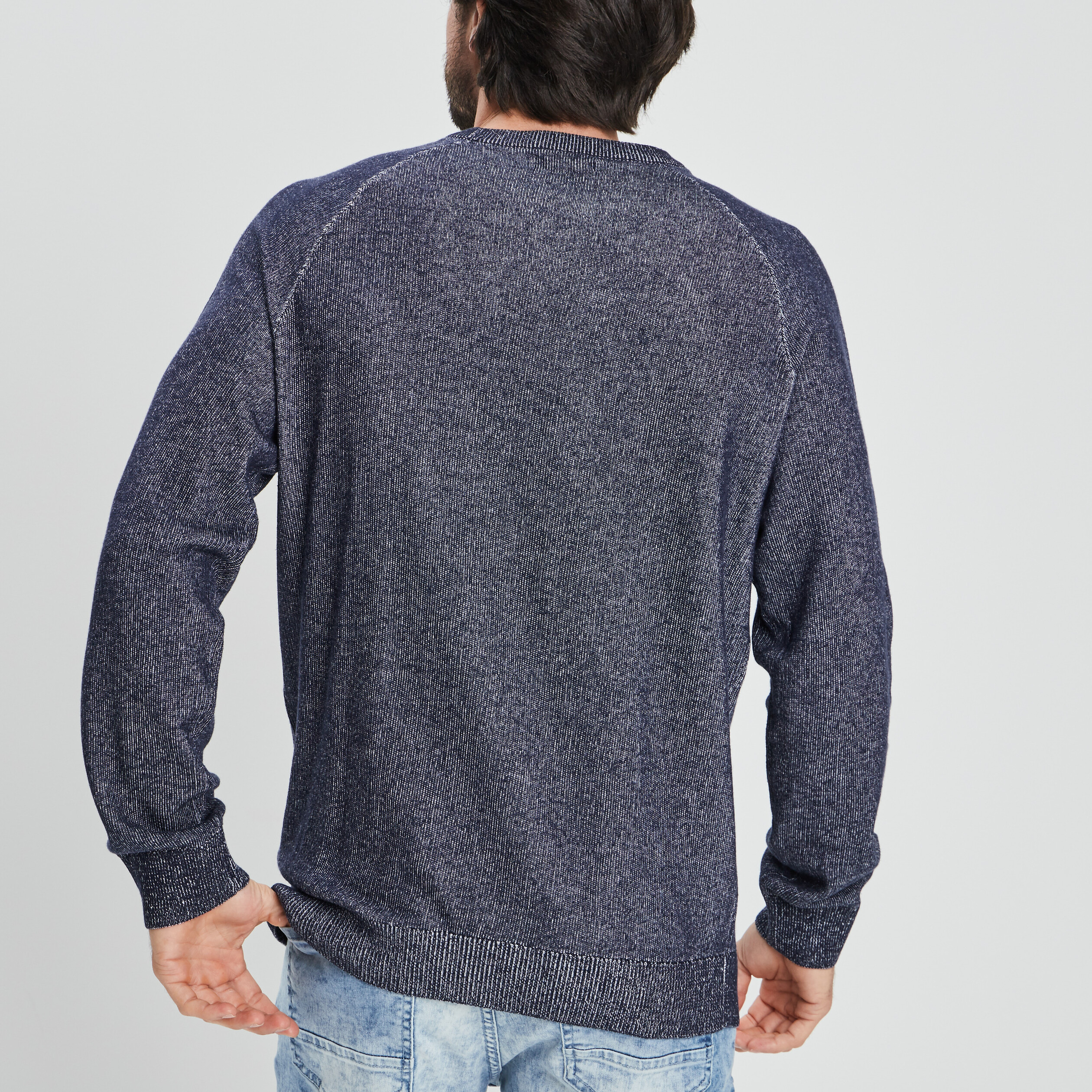 Sweat col rond Creeks bleu homme | La Halle