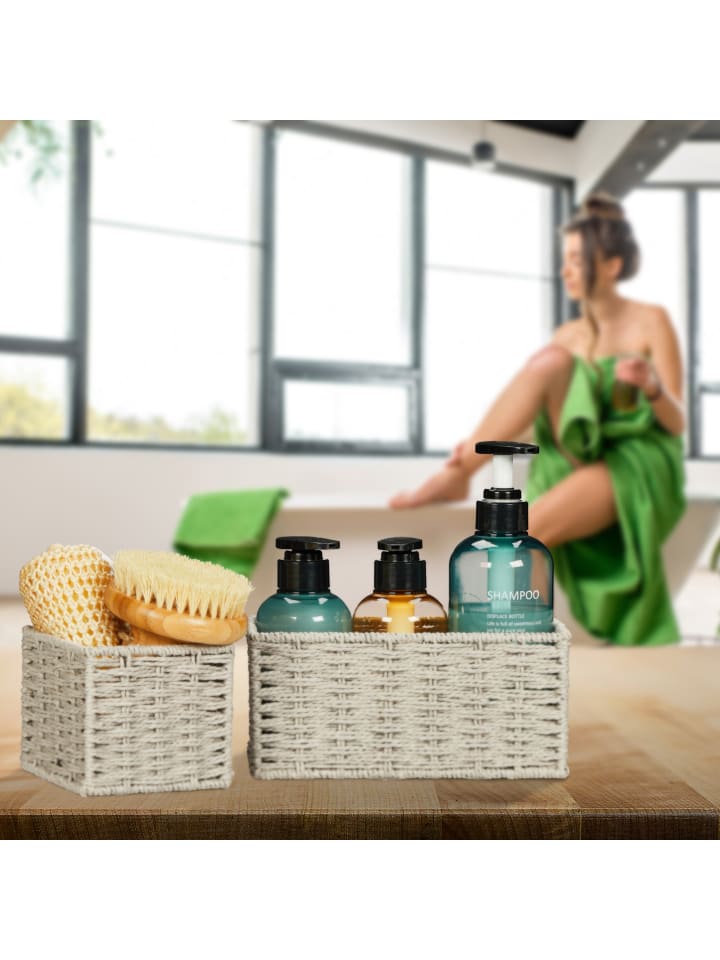 relaxdays 4tlg. Aufbewahrungskorb Set in Grau günstig kaufen onesize