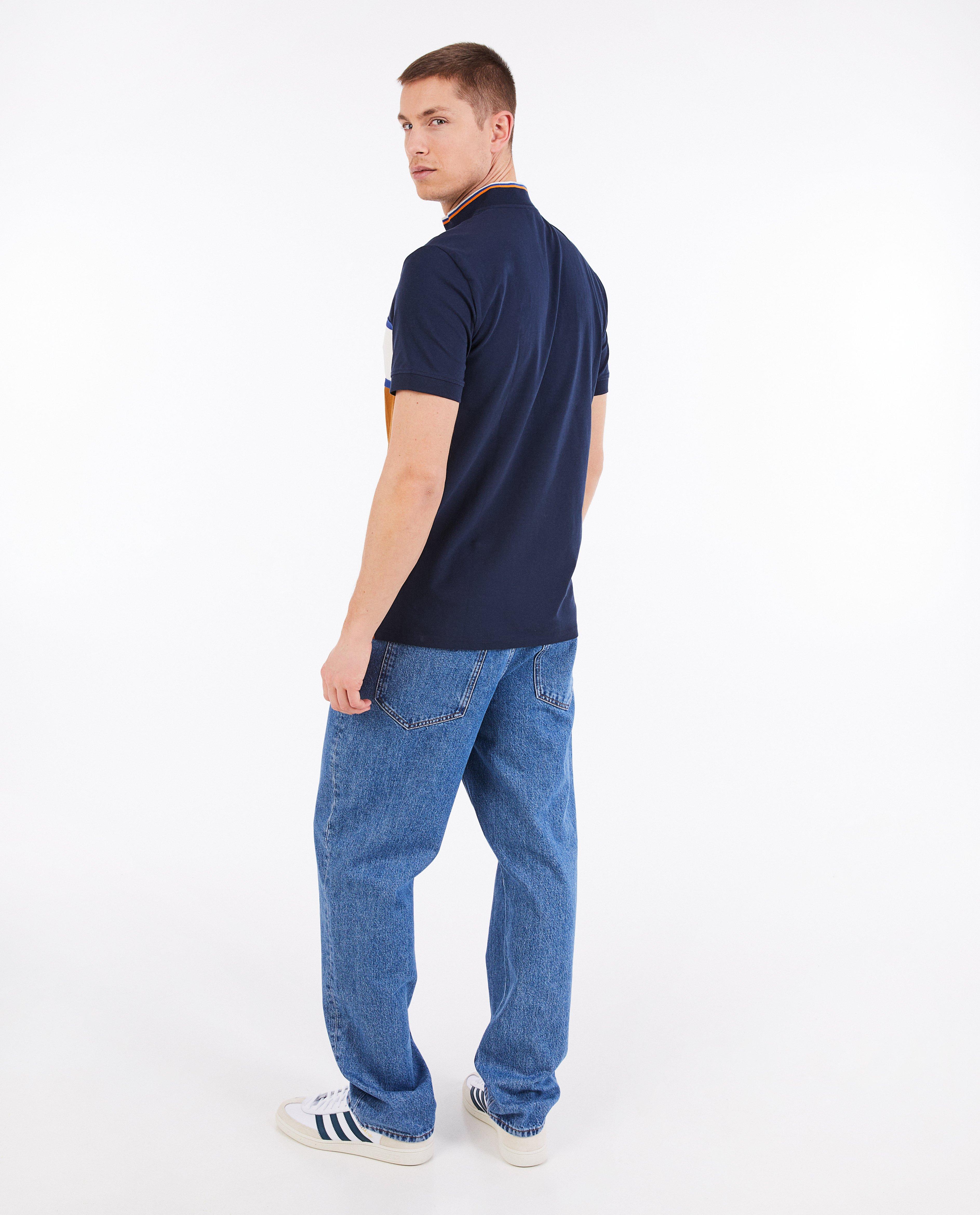 Tricou ciclism Baptiste cu blocuri de culoare, albastru închis pentru adulți