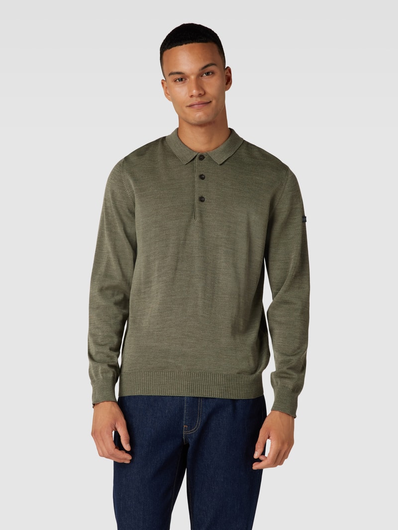 Strickpullover mit Polokragen in schilf
