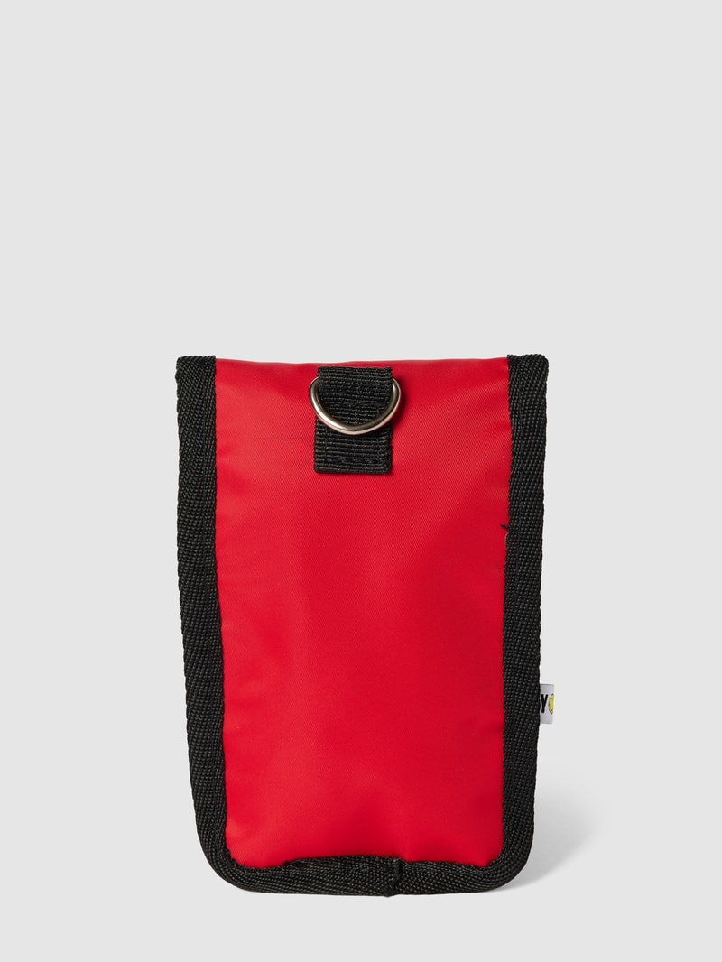 Handytasche mit Motiv-Stitching in rot