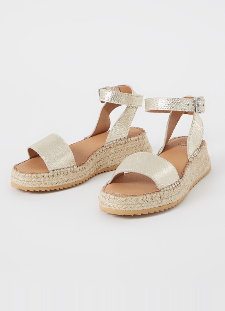 Sandale Dune London Layney din piele cu finisaj metalic
