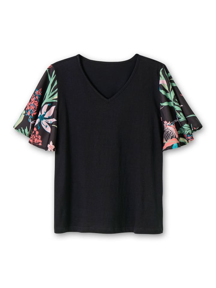 sheego Shirt in schwarz gestreift günstig kaufen