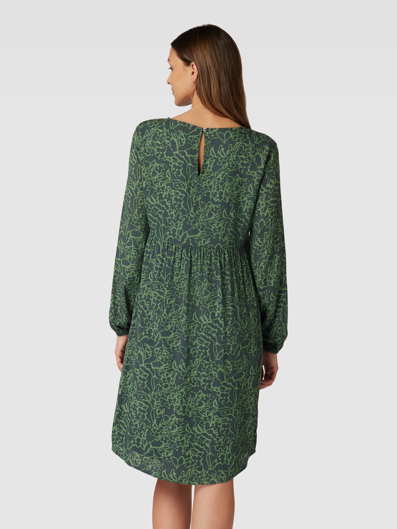 Knielanges Kleid mit Allover-Muster in grasgrün