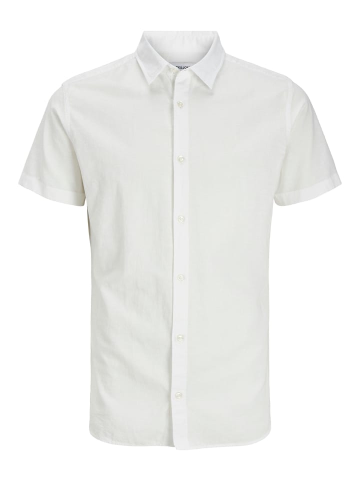 JACK & JONES Junior Kurzarmhemd JJBREEZE LINEN BLEND SHIRT JNR in white günstig kaufen