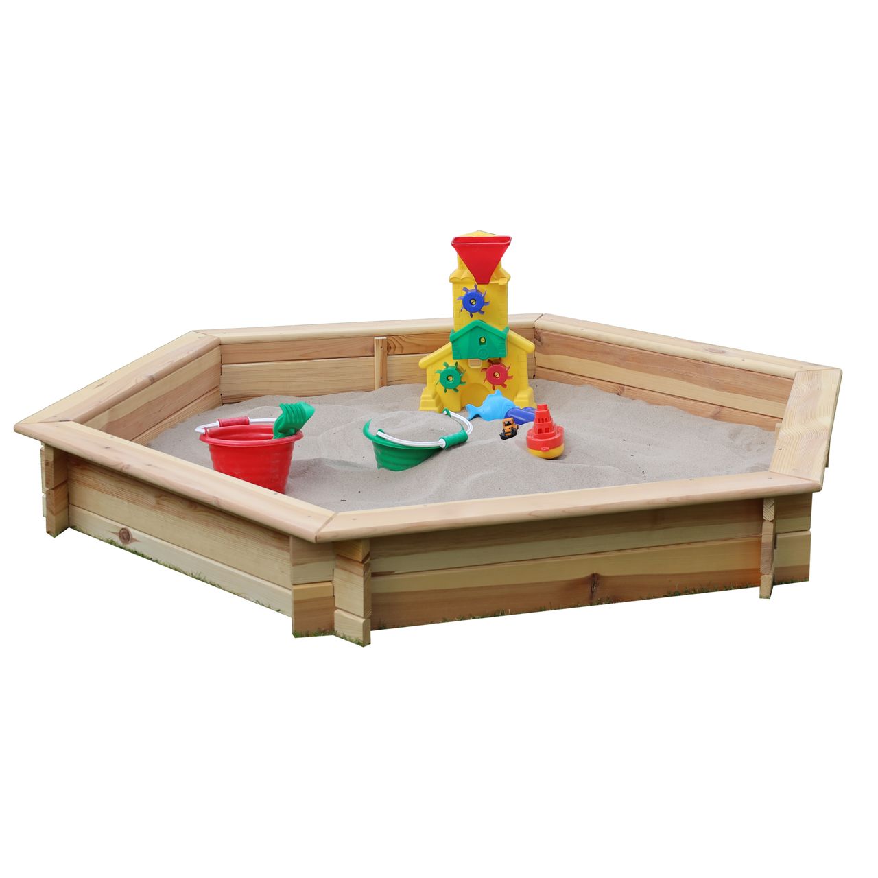 PROMEX Promadino 6eck Sandkasten Fynja natur