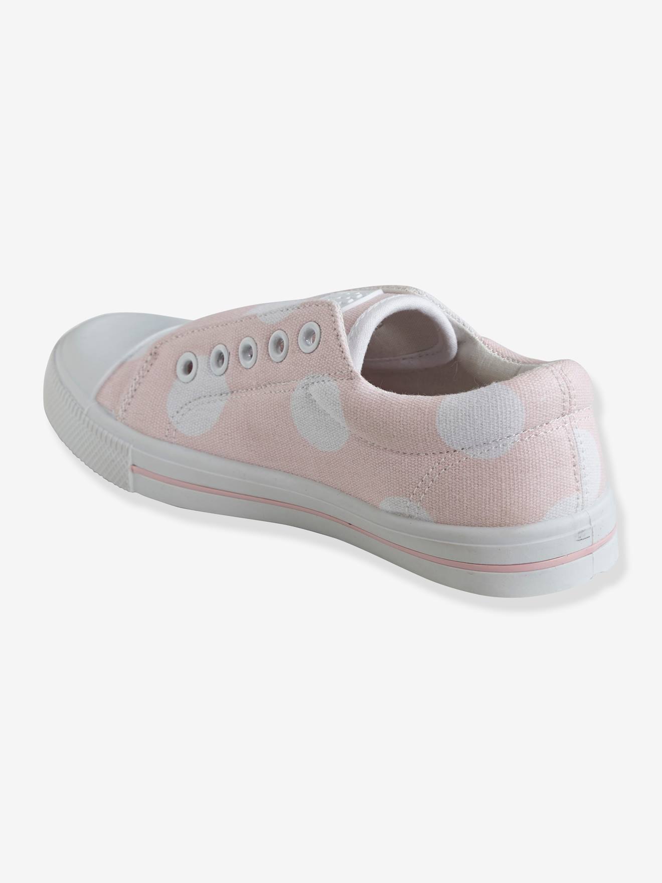 Tennis élastiquées fille en toile rose