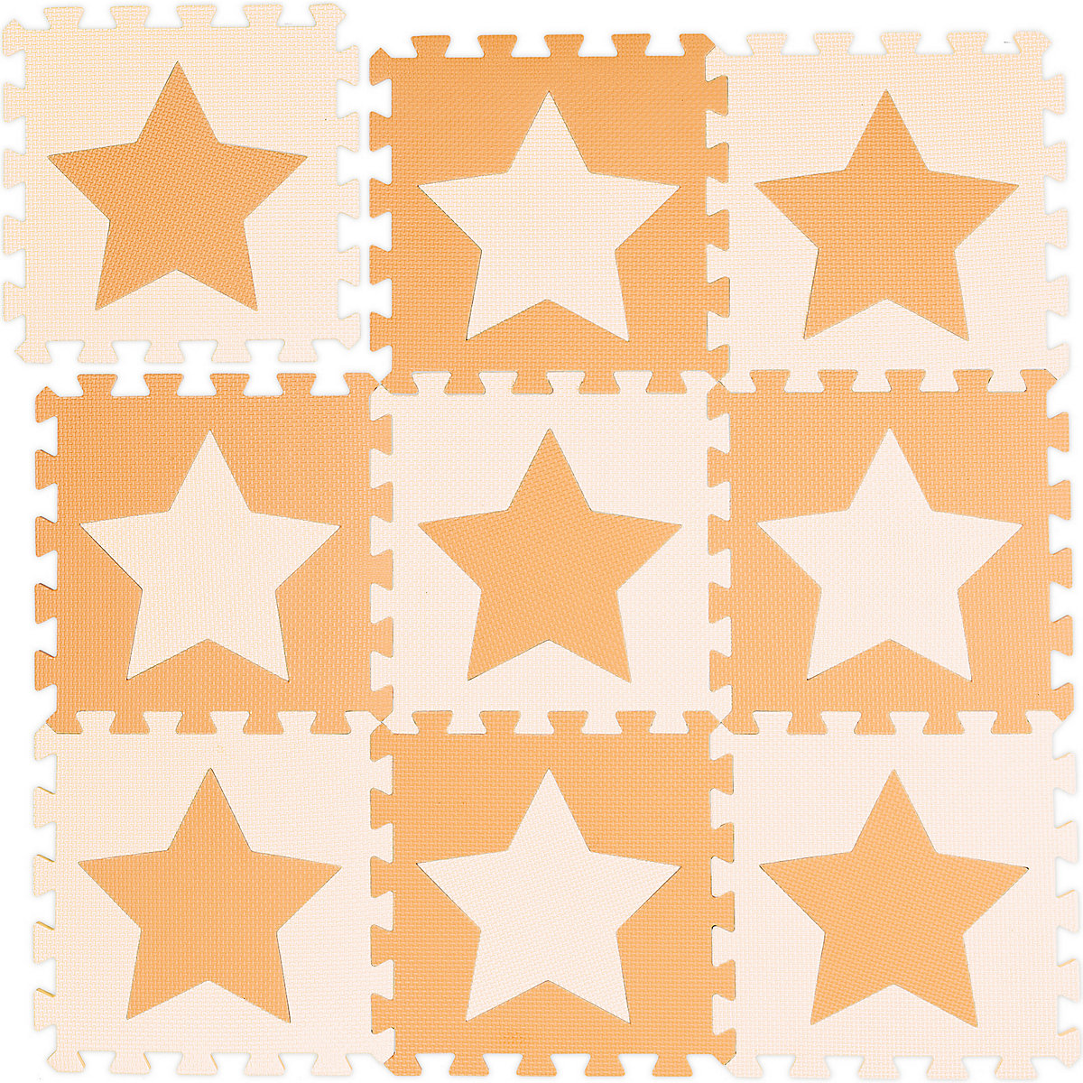 9 x Puzzlematte Sterne orange-beige
