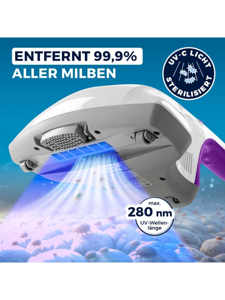 CLEANmaxx CLEANmaxx Milbensauger Vibration - entfernt 99,9 % Milben - 2 Ersatz-EPA-Filter günstig kaufen onesize