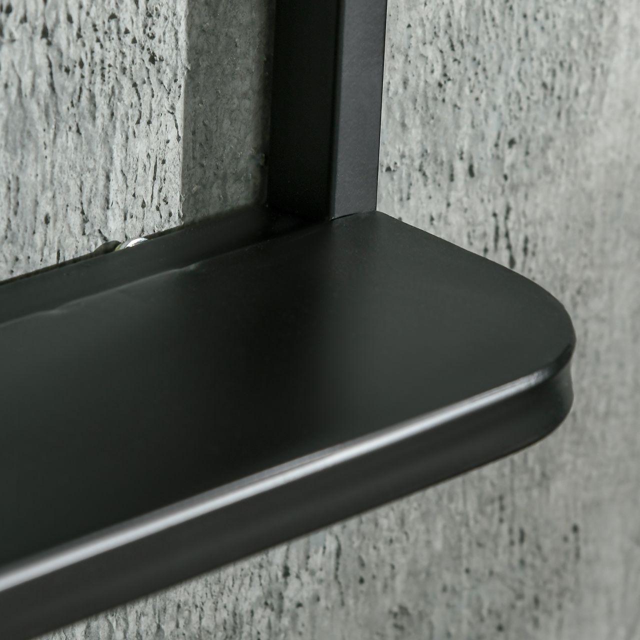 HOMCOM Wandspiegel 70 x 50cm Wohnzimmerspiegel Hängespiegel Dekospiegel Rechteck mit Ablagefläche für Eingangsbereich Schlafzimmer Modern Elegant Schwarz