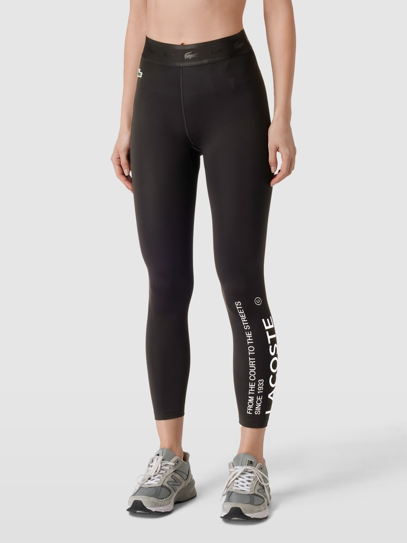 Leggings mit Statement-Print in schwarz