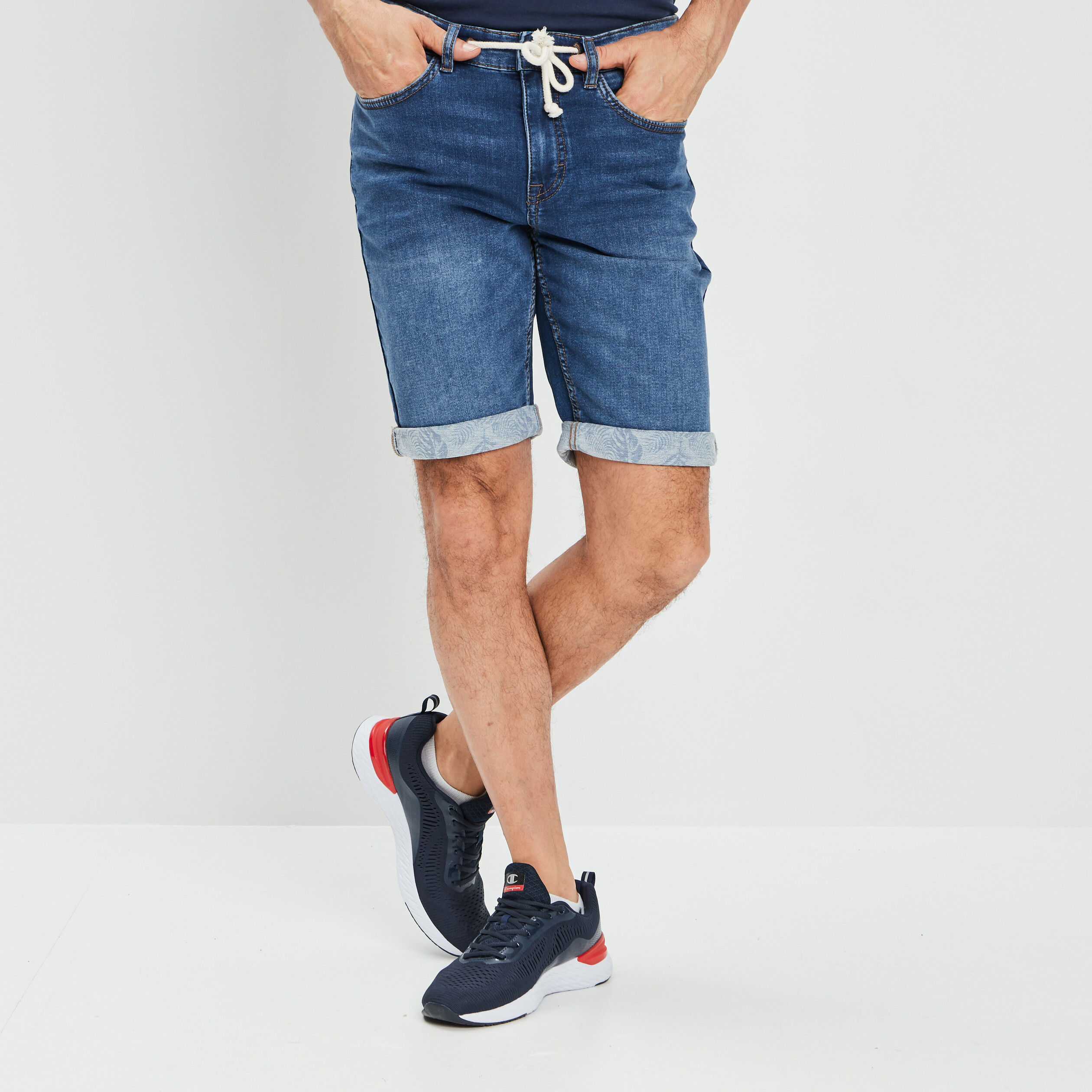 Bermuda straight en jean denim stone homme | La Halle