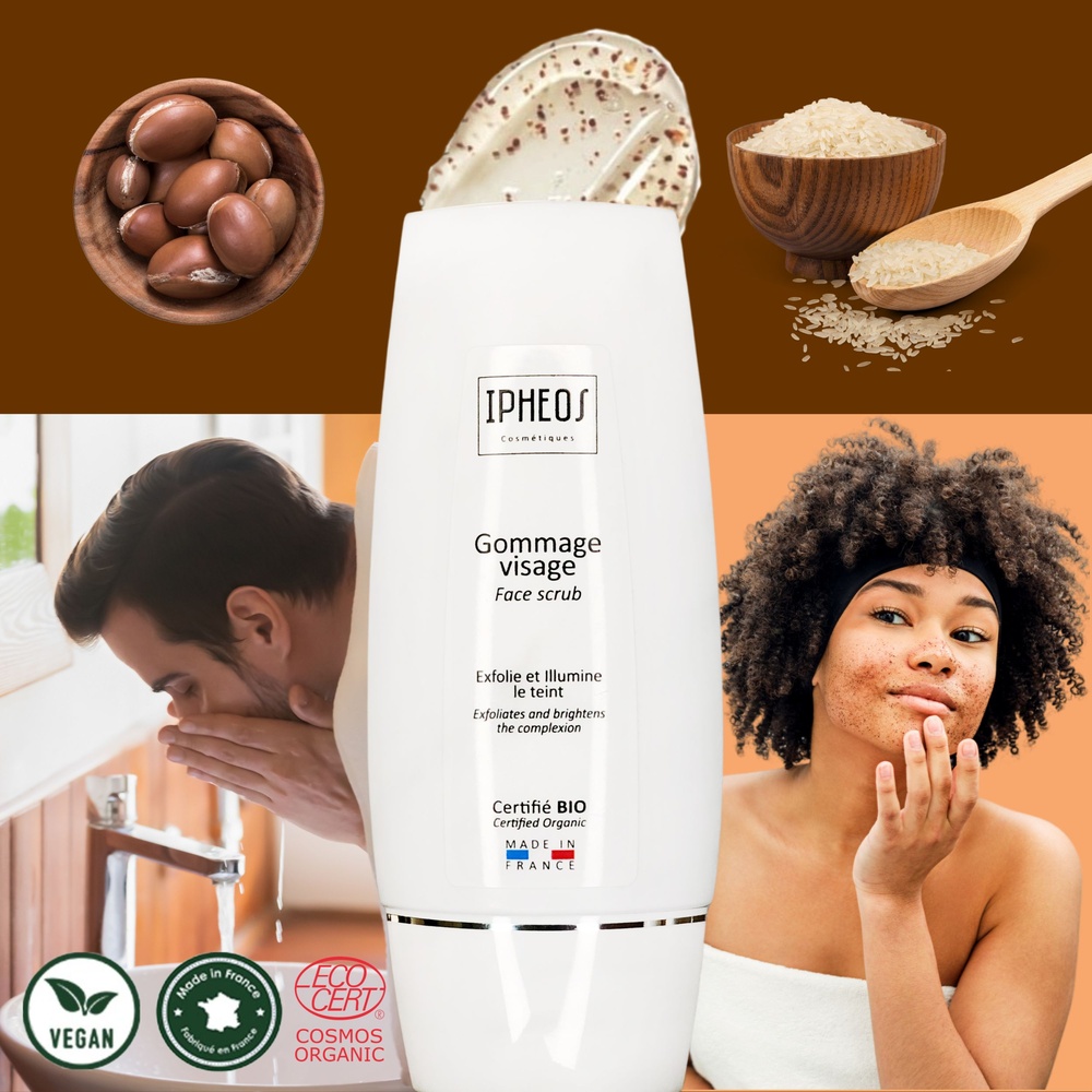 Ipheos Gel exfoliant Gommage visage Certifié Bio