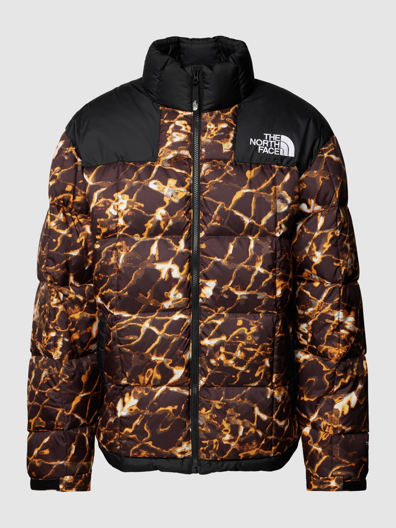 Daunenjacke im Colour-Blocking-Design Modell 'LHOTSE' in schokobraun meliert