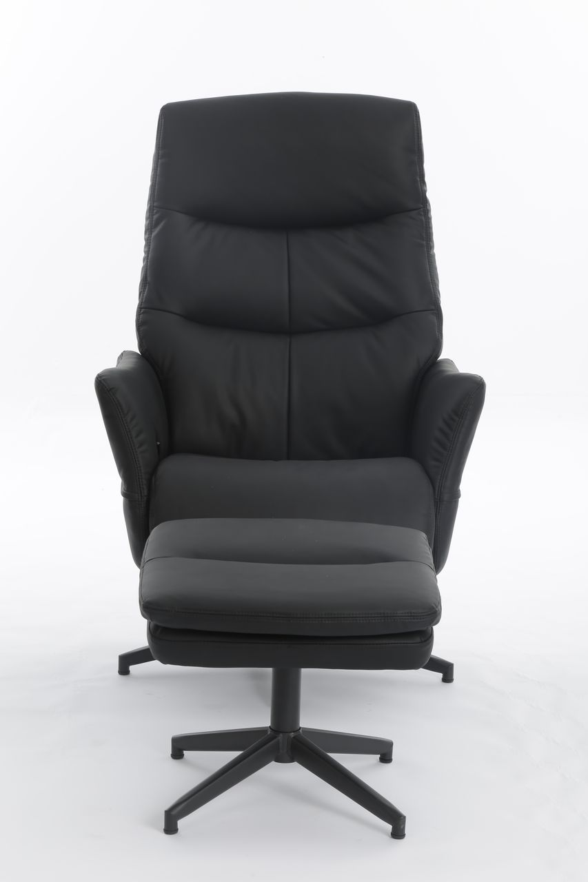 Happy Home Happy Home gepolsteter Relaxsessel mit Hocker HWP62-DGR dunkelgrau