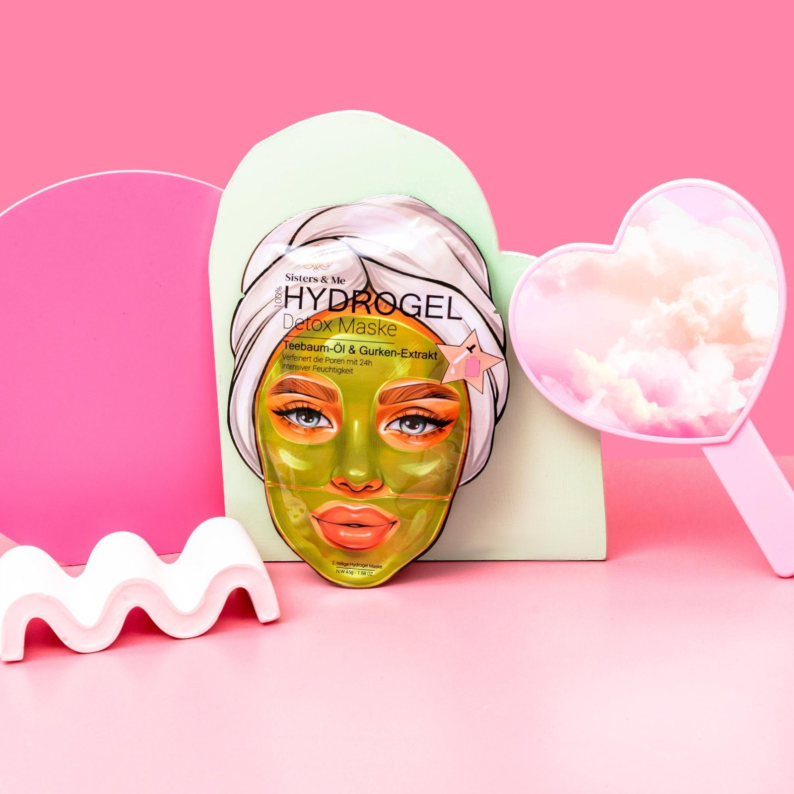 Sisters & Me Gesichtsmaske 5x Sisters & Me Hydrogel Detox Maske, Anti Pickel Masken, 5-tlg.